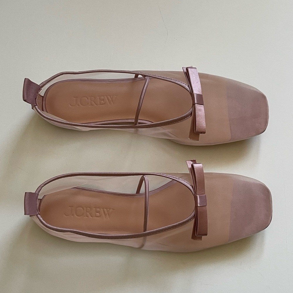 J. Crew Womens Quinn Mary Jane Mesh Ballet Flats in Warm Blush - Size 6 - Picture 5 of 10